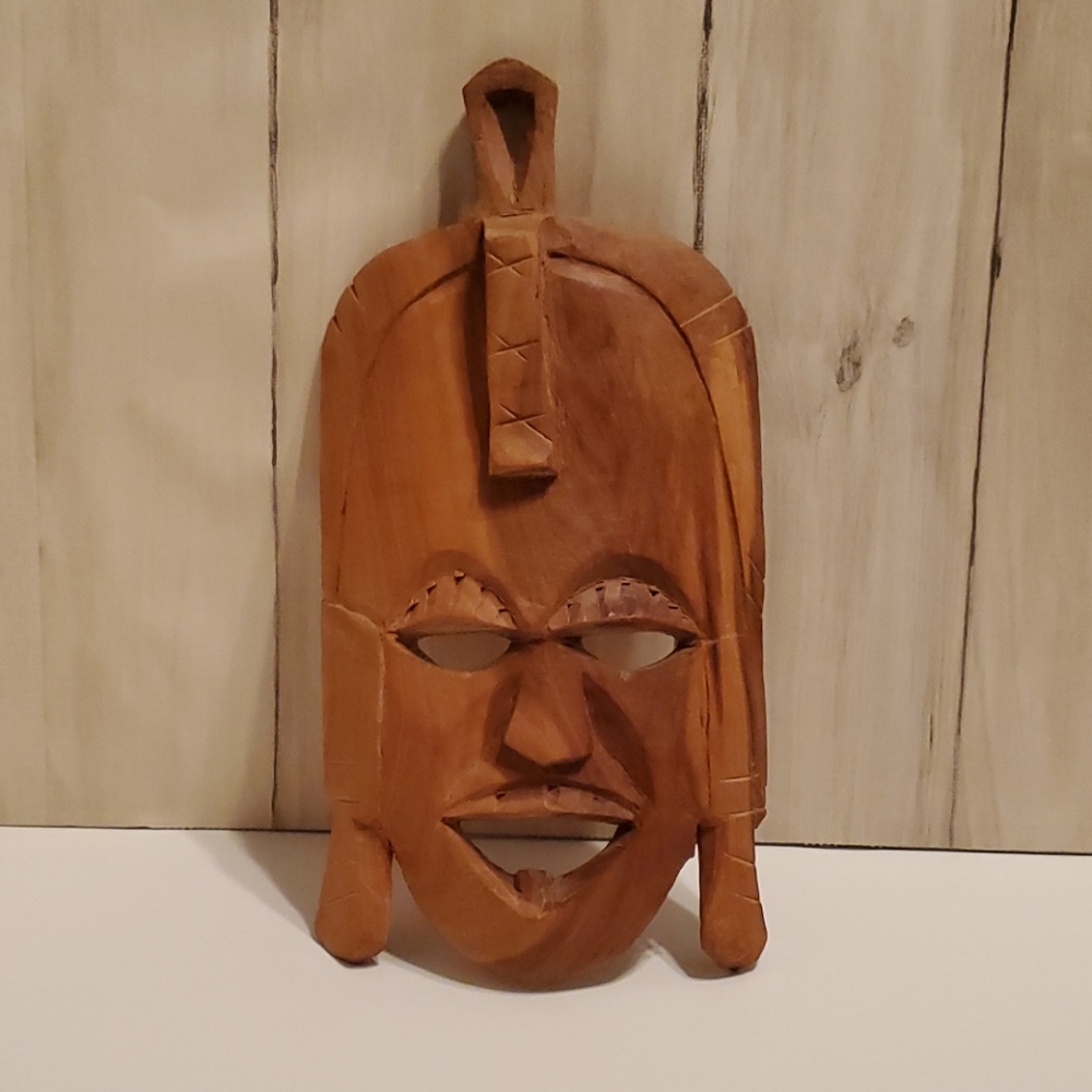 Hand carved wood mask, from Kenya